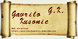 Gavrilo Kusonić vizit kartica